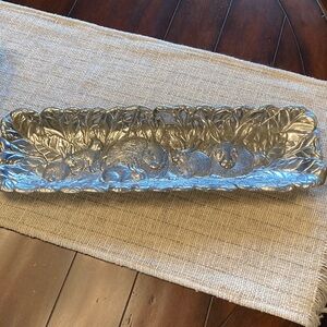Vintage 1990 Arthur Court Silver Embossed Bunny Tray